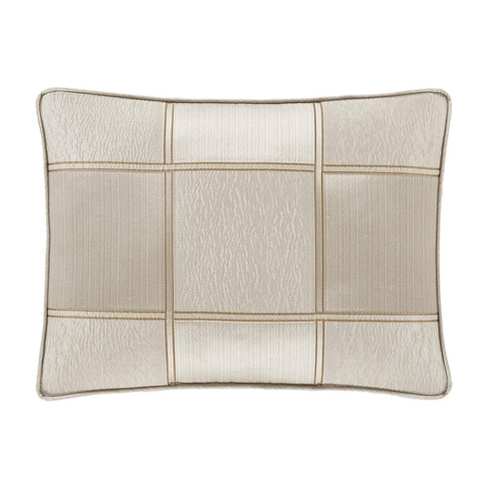 Ivory Satin Geometric Boudoir Decorative Throw Pillow