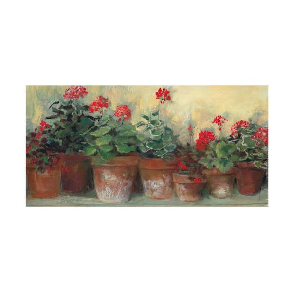 Carol Rowan 'Kathleens Geraniums' Canvas Unframed Photography Wall Art 16 in. x 32 in