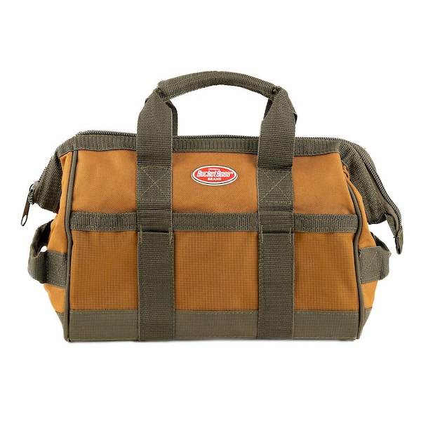 12 in. Gatemouth Tool Bag with zippered top and 16 Total Pockets