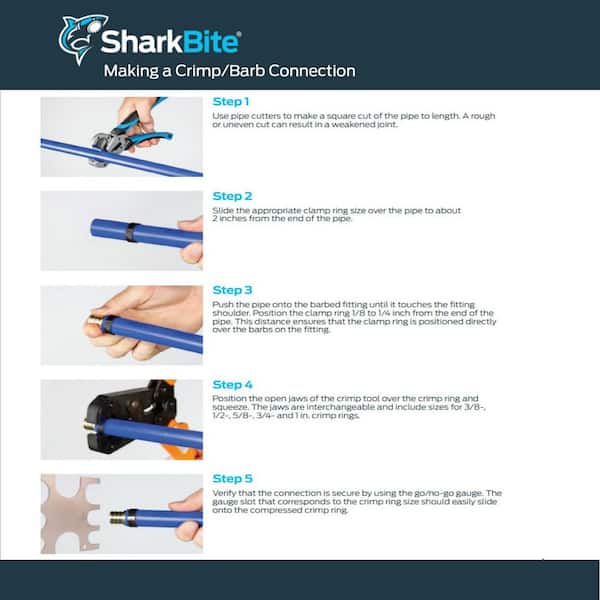 SharkBite 3/8, 1/2, 3/4, 1-in PEX crimp tool SharkBite 3/8, 1/2, 3/4, 1-in PEX crimp tool