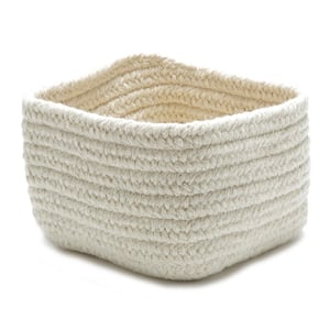 Natural 11 in. x 11 in. x 8 in. Wool Storage Basket in Natural