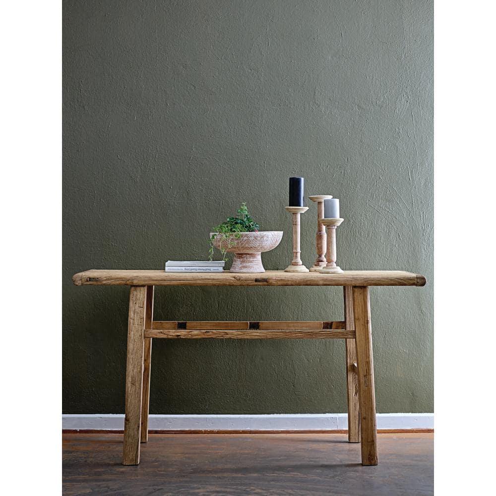 Reclaimed Elm Wood Console Table with Natural Finish