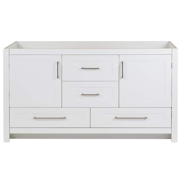 Home Decorators Collection Craye 60 in. W x 22 in. D x 34 in. H Bath Vanity Cabinet without Top in White