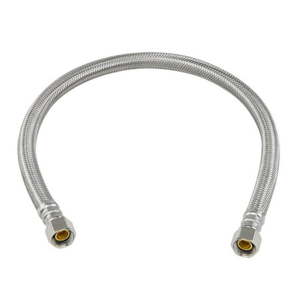 Fluidmaster 6W60C Braided Dishwasher Connector With Elbow, 60 in Length, 3/8 in