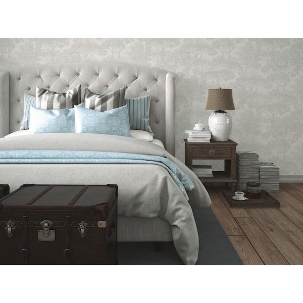 Teatro White Trees Non-Pasted Vinyl Wallpaper