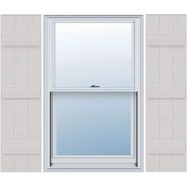 Ekena Millwork Timberthane 16.125 in. W x 95 in. H Joined Three Board Straight Top Polyurethane Board and Batten Shutters