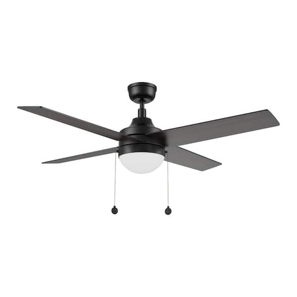 CARRO Visalia 52 in. Color Changing Integrated LED Indoor Matte Black 5-Speed DC Ceiling Fan with Light Kit and Pull Chain