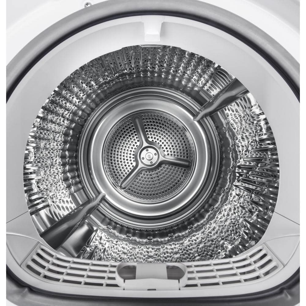 White 4.1 cu. ft. Stackable Electric Dryer with Stainless Steel Drum