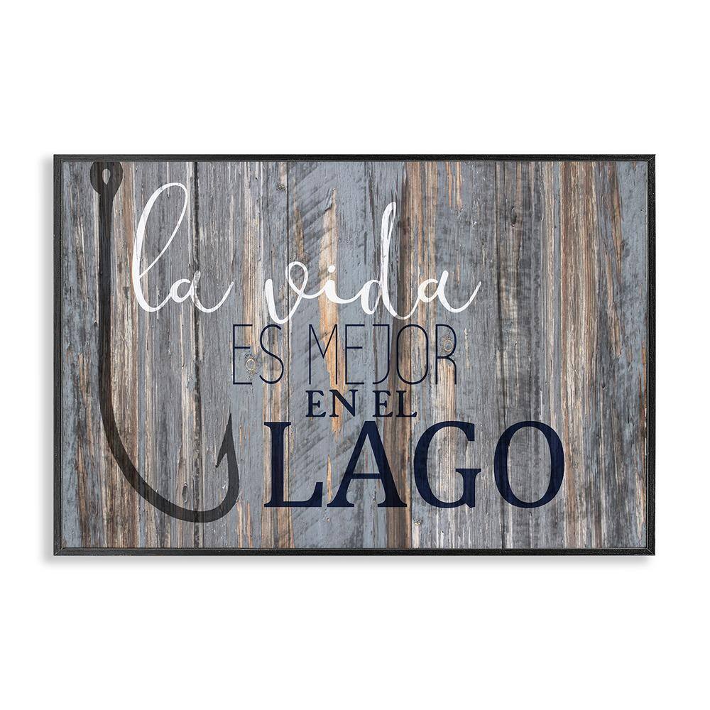 Life at the Lake by Kim Allen Black Framed Typography Giclee Art Print 12 in. x 18 in. price history on PriceWatchPro