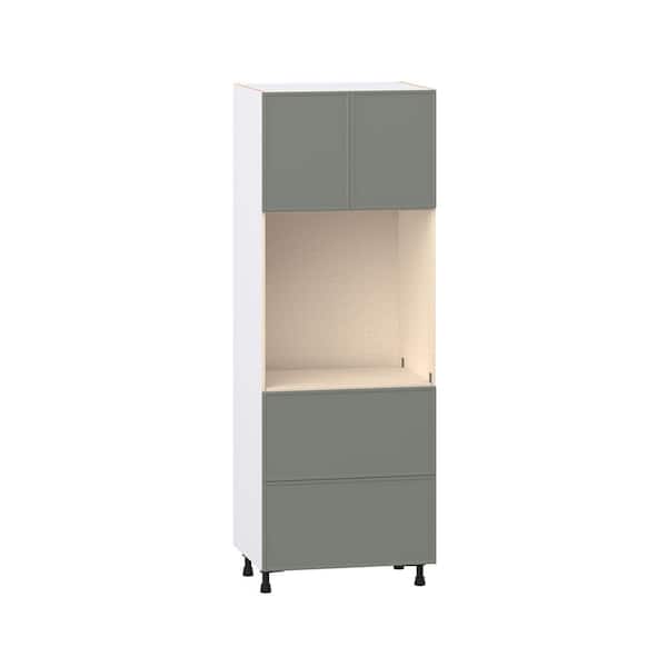 Fairview Moss Green Slim Shaker Assembled Single Oven Kitchen Cabinet with Drawers (30 in. W x 84.5 in. H x 24 in. D)