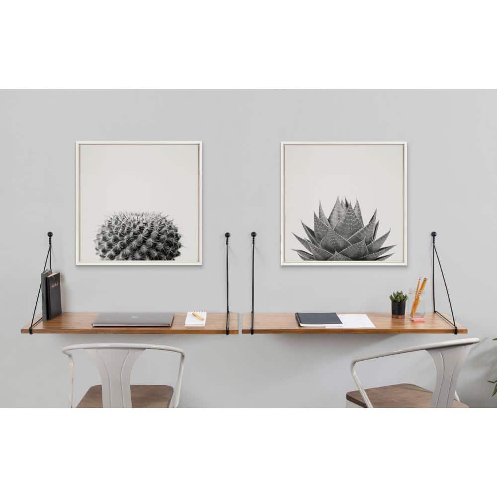 22" x 22" White Framed Abstract Aloe Canvas Print