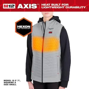 Women's 2X-Large M12 12V Lithium-Ion Cordless AXIS Gray Heated Vest Kit with (1) 2.0 Ah Battery and Charger