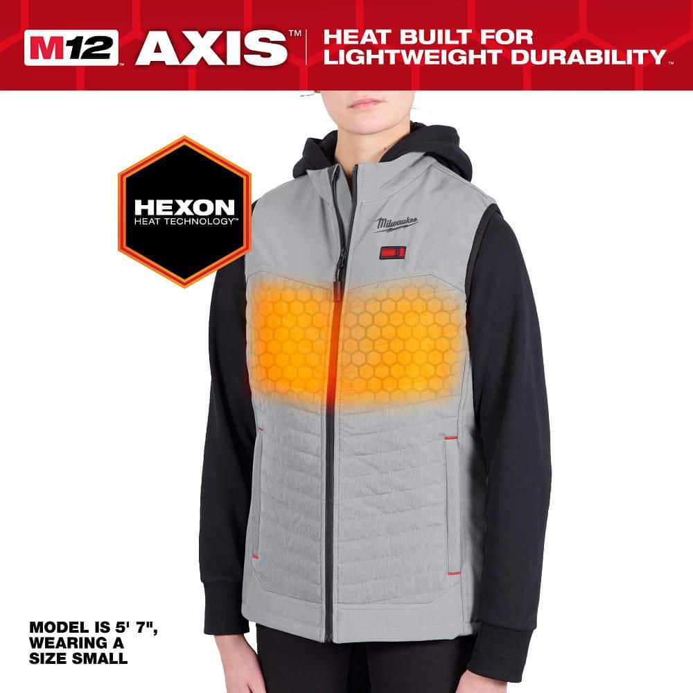 Women's Medium M12 12-Volt Lithium-Ion Cordless Axis Gray Heated Vest Kit with (1) 2.0 Ah Battery and Charger price history on PriceWatchPro