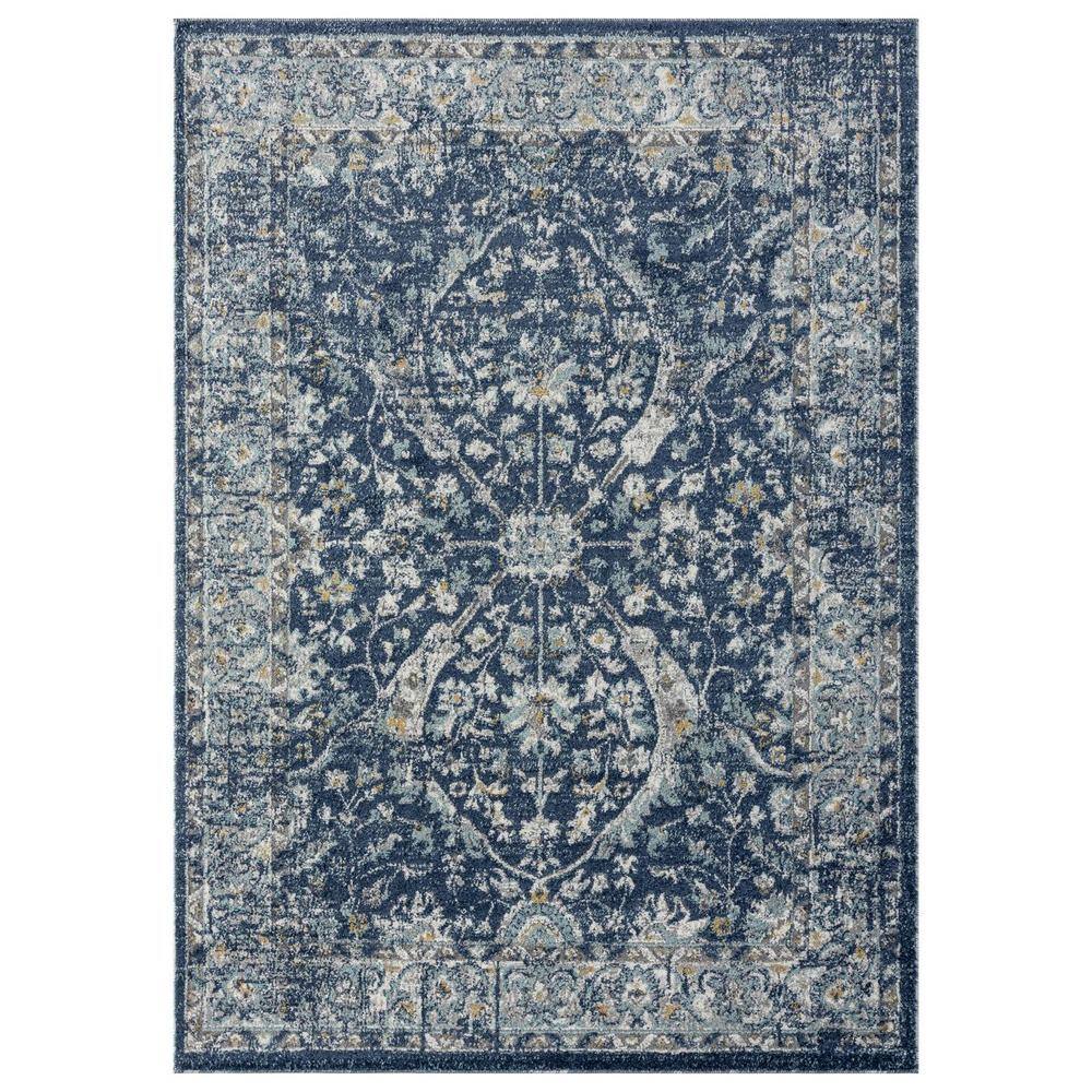 LUXE WEAVERS Euston Collection Bohemian Oriental Blue 4 ft. x 5 ft ...