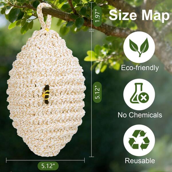 N/A Outdoor Wasp Trap with Realistic Cocoon-Shaped Handwoven Decoy