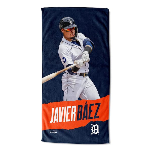 THE NORTHWEST GROUP MLB Multi-Color Tigers 23 Javier Baez Printed Cotton/Polyester Blend Beach Towel