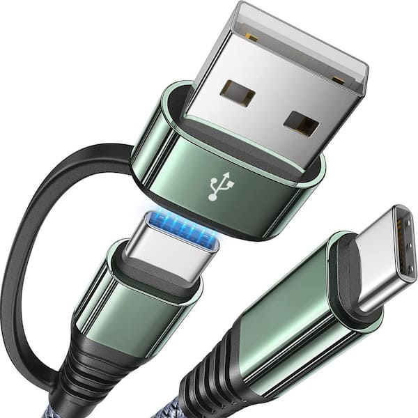 10ft. 60W Type C Cable Fast Charging Accessories USB to USB C Cable 4 in 1 for Samsung iPhone 16 15 Charger Cords