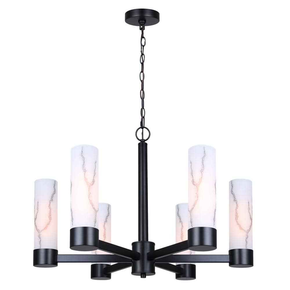 Kristella 6-Light Matte Black Glam Chandelier for Dining Rooms and Living Rooms price history on PriceWatchPro