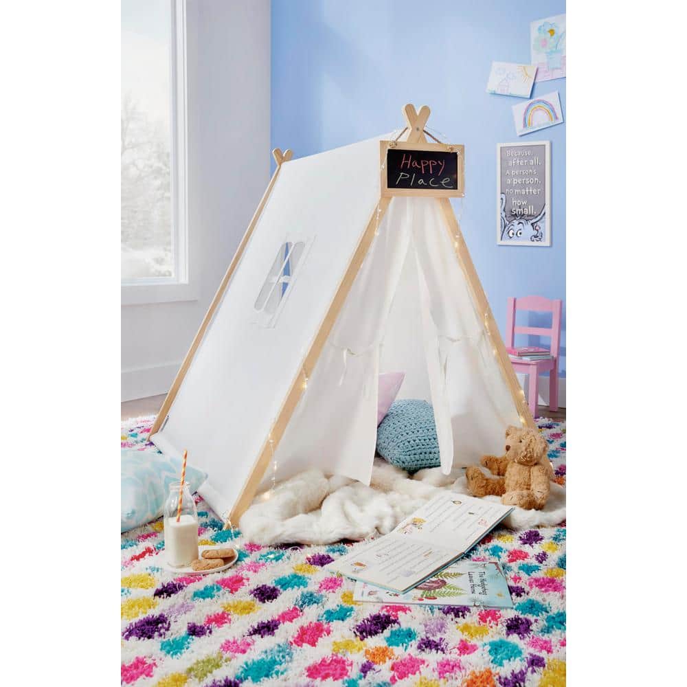 Sweedi Kids' Play Tent with Chalkboard in Organic Cotton and Pine