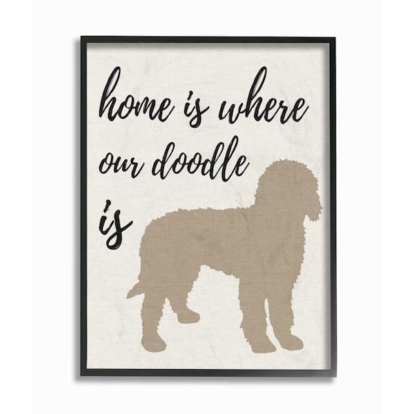 16 in. x 20 in. "Home is Where Our Golden Doodle Is" by Daphne Polselli Wood Framed Wall Art