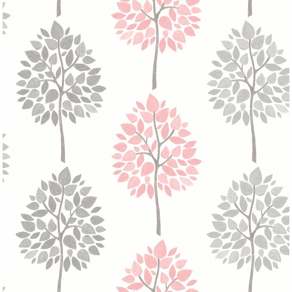 Saar Pink Tree Strippable Roll (Covers 56.4 sq. ft.)
