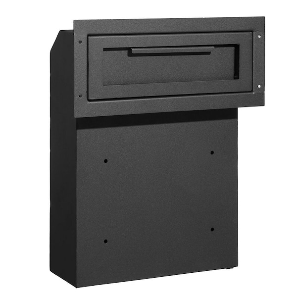 Through The Door Key Drop Box, Heavy Duty Steel Through the Door Mailbox with 1.8 in. 12 in. Key Lock