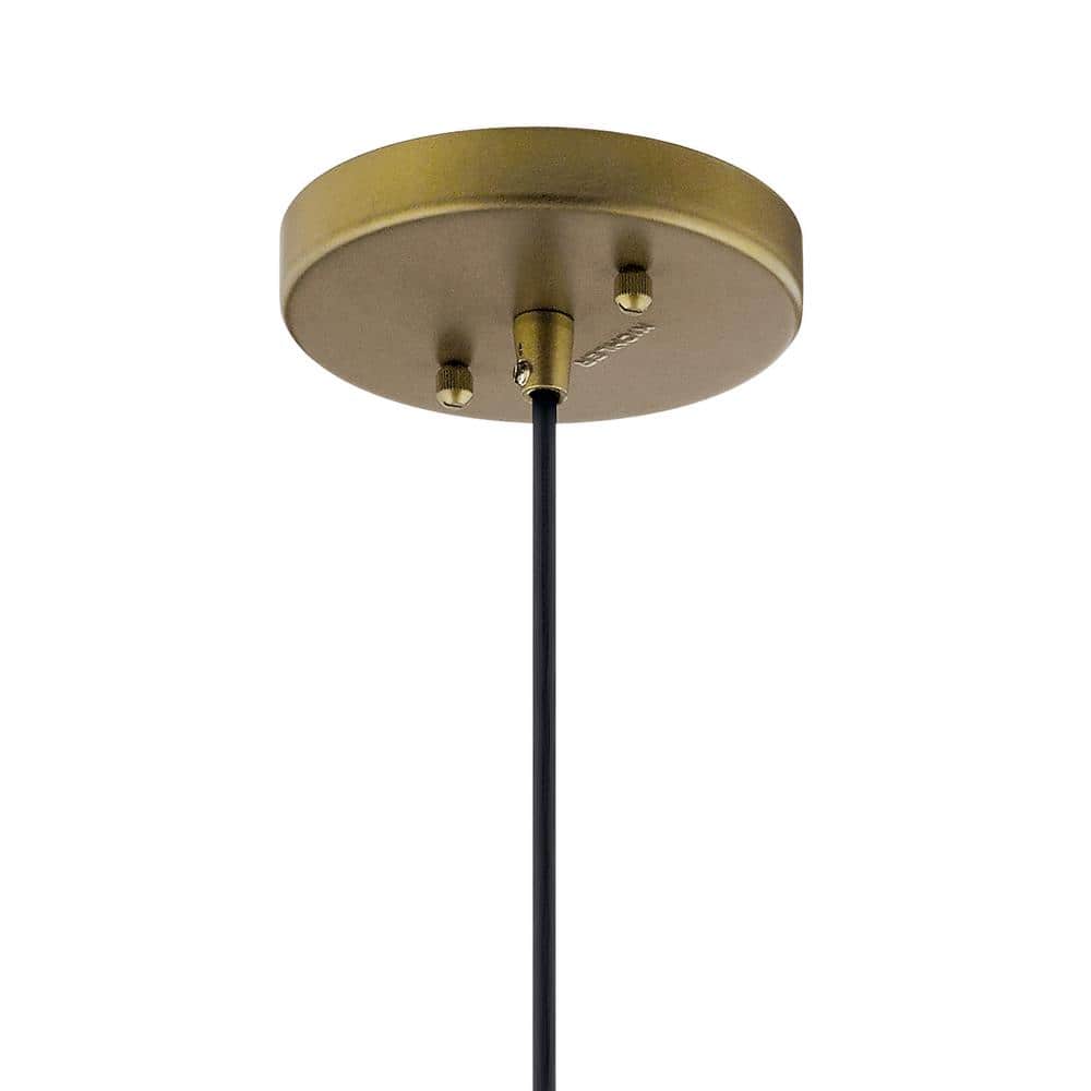 Avery Mini 8'' Brass Vintage Cone Pendant with Clear Glass