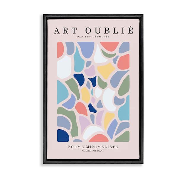 Stupell Industries Stained Glass Style Shapes by Incado Black Floater Frame Abstract Graphic Art Print 25 in. x 17 in.