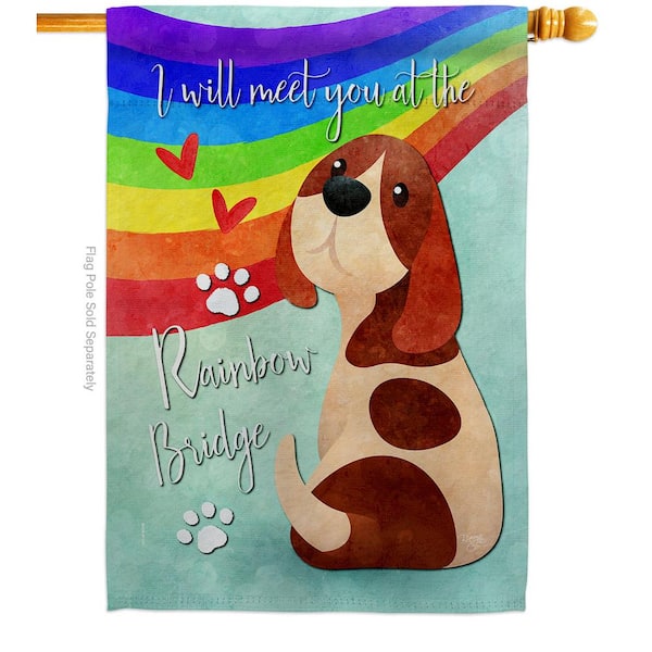 Breeze Decor 28 in. x 40 in. Rainbow Bridge Sympathy House Flag 2-Sided Expression Decorative Vertical Flags