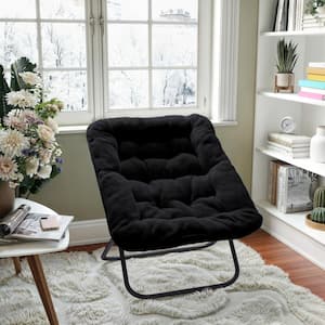 Black Fabric/Black Frame Fabric Accent Chair