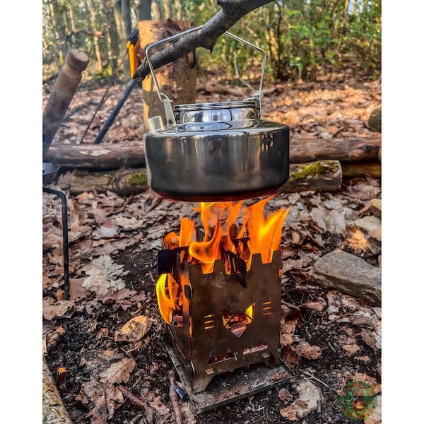 OGETFUUR 1.5 L. SUS 304 Stainless Steel Camping Kettle, Portable