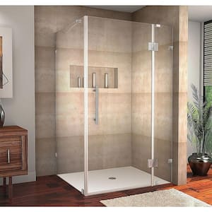 Avalux 42 in. x 30 in. x 72 in. Completely Frameless Shower Enclosure in Stainless Steel