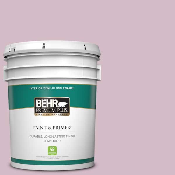 BEHR PREMIUM PLUS 5 gal. #T12-16 Queens Tart Semi-Gloss Enamel Low Odor Interior Paint & Primer