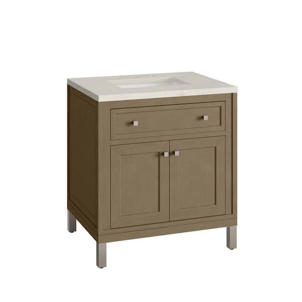 Chicago 30.0 in. Single Bath Vanity in Walnut Whisper with Siberian Quartz Top