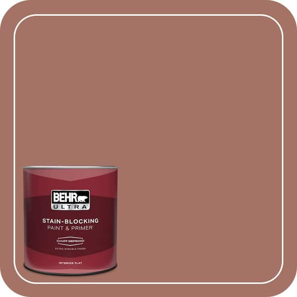 BEHR ULTRA 1 qt. #200F-5 Toasted Nutmeg Extra Durable Flat Interior Paint & Primer