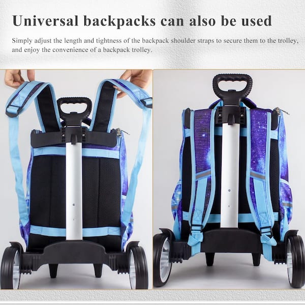 backpack trolley travel bags online purchase Numhew Folding Backpack Trolley, Luggage Cart with Edge Guard Base, Luggage Strap and Noiseless Big Wheels