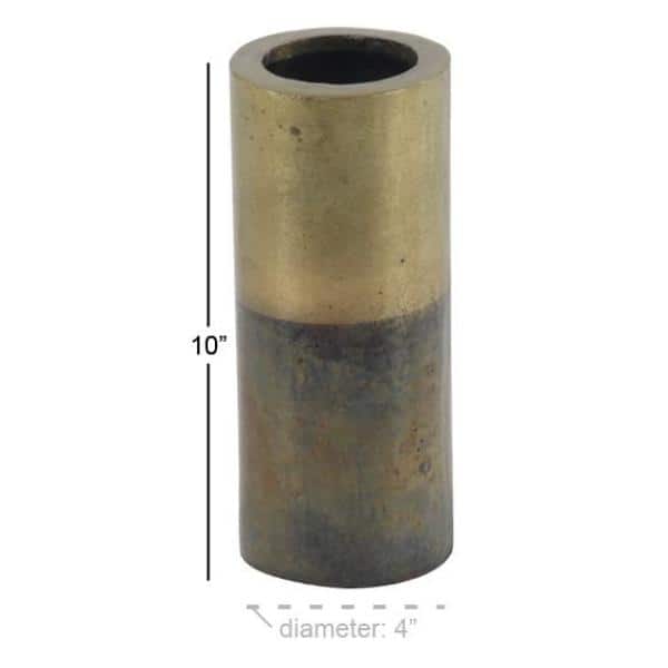 10" Gold and Black Rustic Aluminum Table Vase