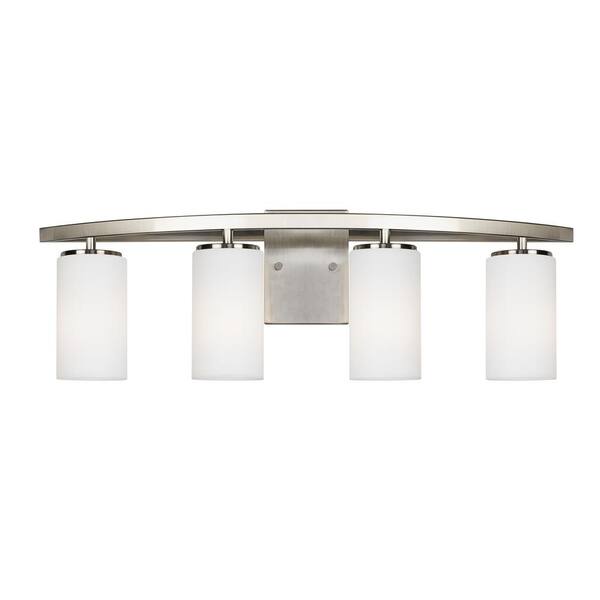 Sea Gull Lighting 41181BLE-965 Bath Vanity with Etched White Glass Shades Antique Brushed Nickel Finish Sea Gull Lighting 41181BLE-965 Bath Vanity with Etched White Glass Shades Antique Brushed Nickel Finish