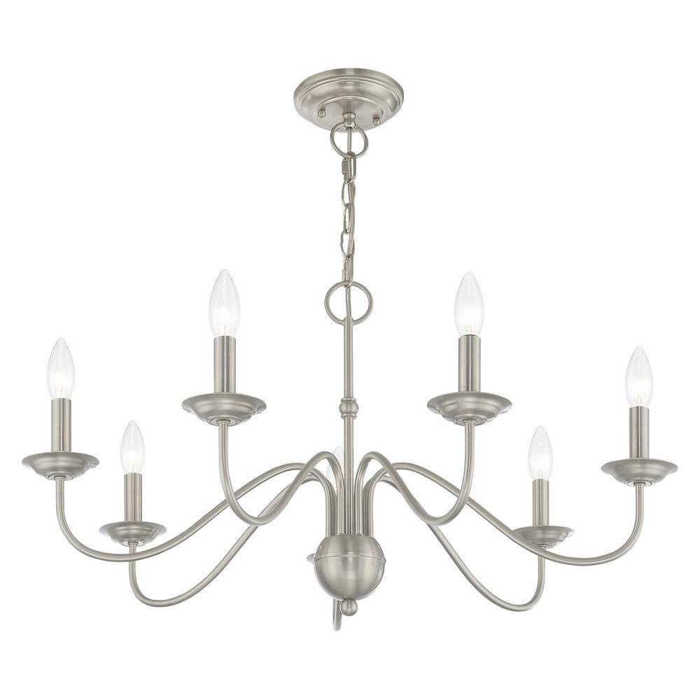 Elegant Windsor Brushed Nickel 7-Light Plug-in Chandelier