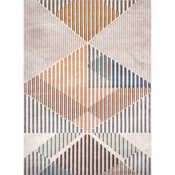 nuLOOM Skyler Contemporary Geometric Diamond Beige 6 ft. 7 in. x 9 ft. Area Rug