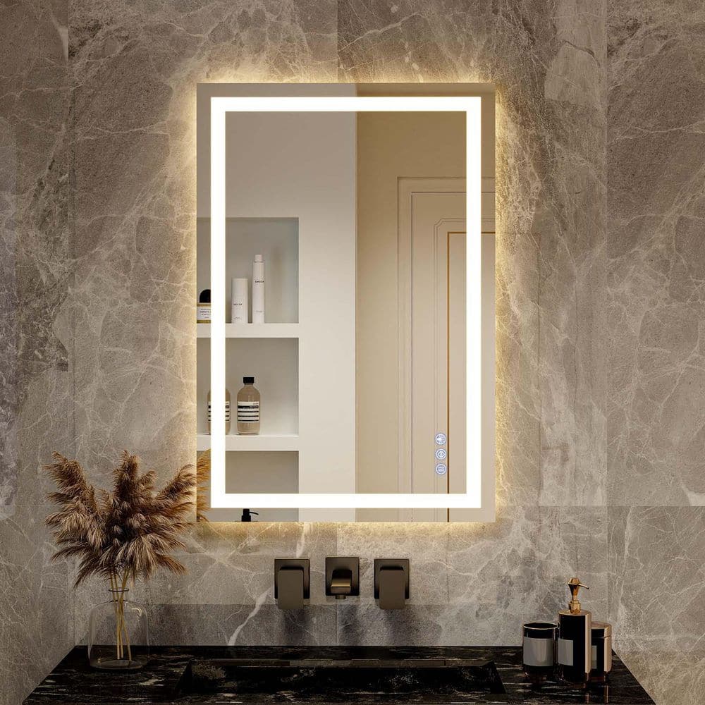 26 in. W x 38 in. H LED Light Anti-Fog Rectangular Frameless Wall Bathroom Vanity Mirror White price history on PriceWatchPro