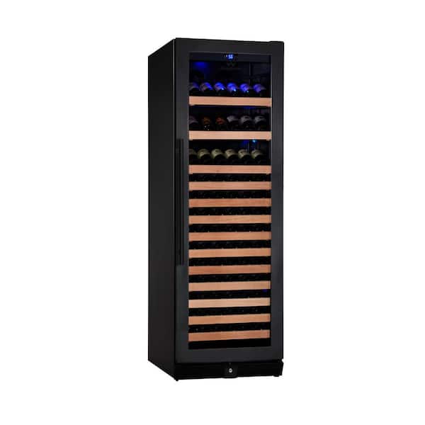 KingsBottle Single Zone 23.42 in. 131-Bottle Convertible Wine Cooler in Black