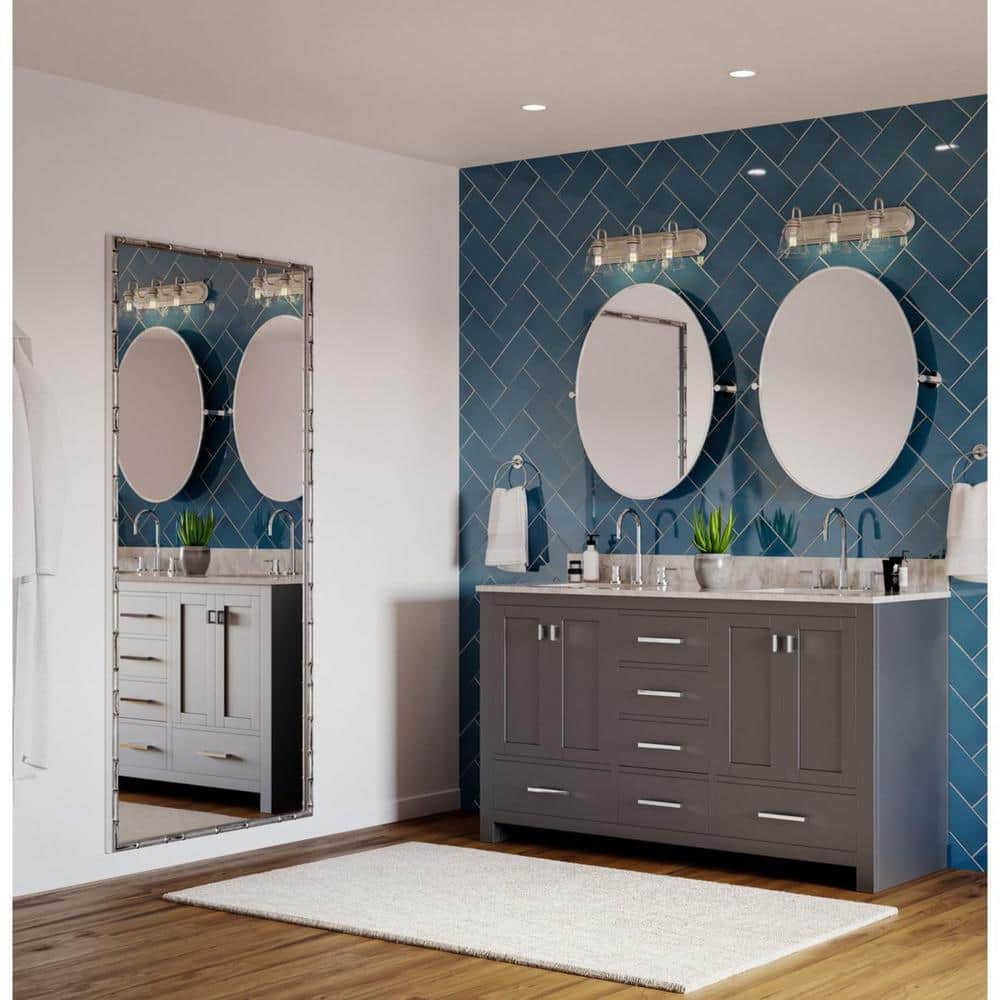 Clear Glass 24 in. 3-Light Brushed Nickel Transitional Vanity Light with Clear Glass for Bathroom price history on PriceWatchPro