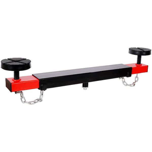 Red 1 Ton Steel Floor Jack Cross Beam Adapter with Rubber Pads for Floor Jacks Engine Hoist Shop Crane, Car Jack