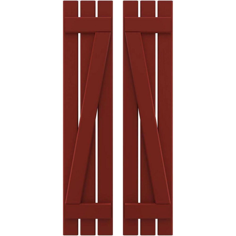 11-1/2-in W x 63-in H Americraft 3 Board Exterior Real Wood Spaced Board and Batten Shutters w/Z-Bar Pepper Red price history on PriceWatchPro