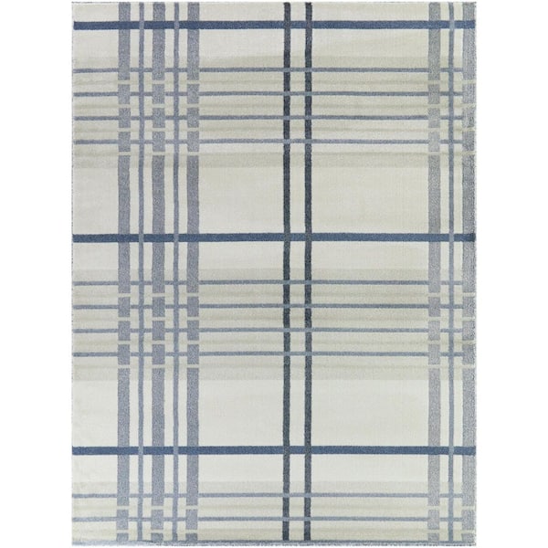BALTA Hannes Blue 7 ft. 10 in. x 10 ft. Plaid Area Rug