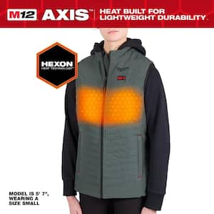 Women's X-Large M12 12V Lithium-Ion Cordless AXIS Green Heated Vest Kit with (1) 2.0 Ah Battery and Charger