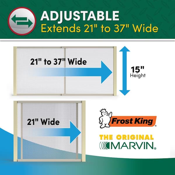 W B Marvin 21 - 37 in. W x 15 in. H Clear Wood Frame Adjustable Window Screen