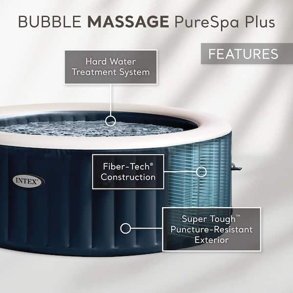 Pure Spa Plus 4-People Portable 77 in. x 28 in. Inflatable Hot Tub Bubble 140-Jet Spa, 120-Volt