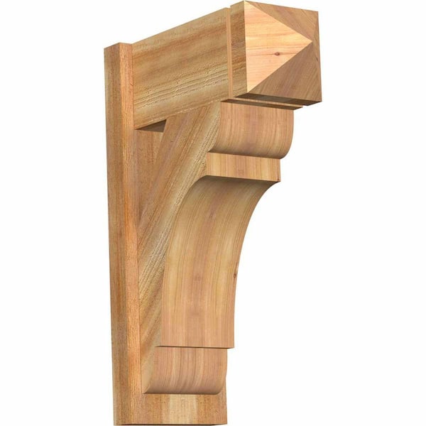 Ekena Millwork 8 in. x 26 in. x 18 in. Western Red Cedar Olympic Arts and Crafts Rough Sawn Outlooker